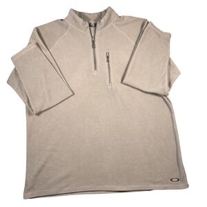 Oakley Mens XL Gray Quarter Zip Fleece Pullover Jacket Chest Pocket CA35460